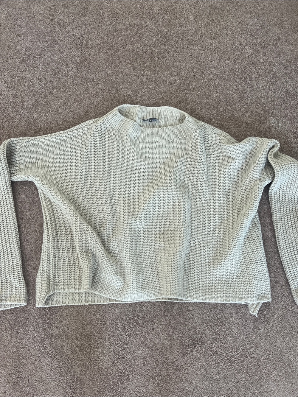 Vince Cream Waffle-Knit Crewneck Sweater